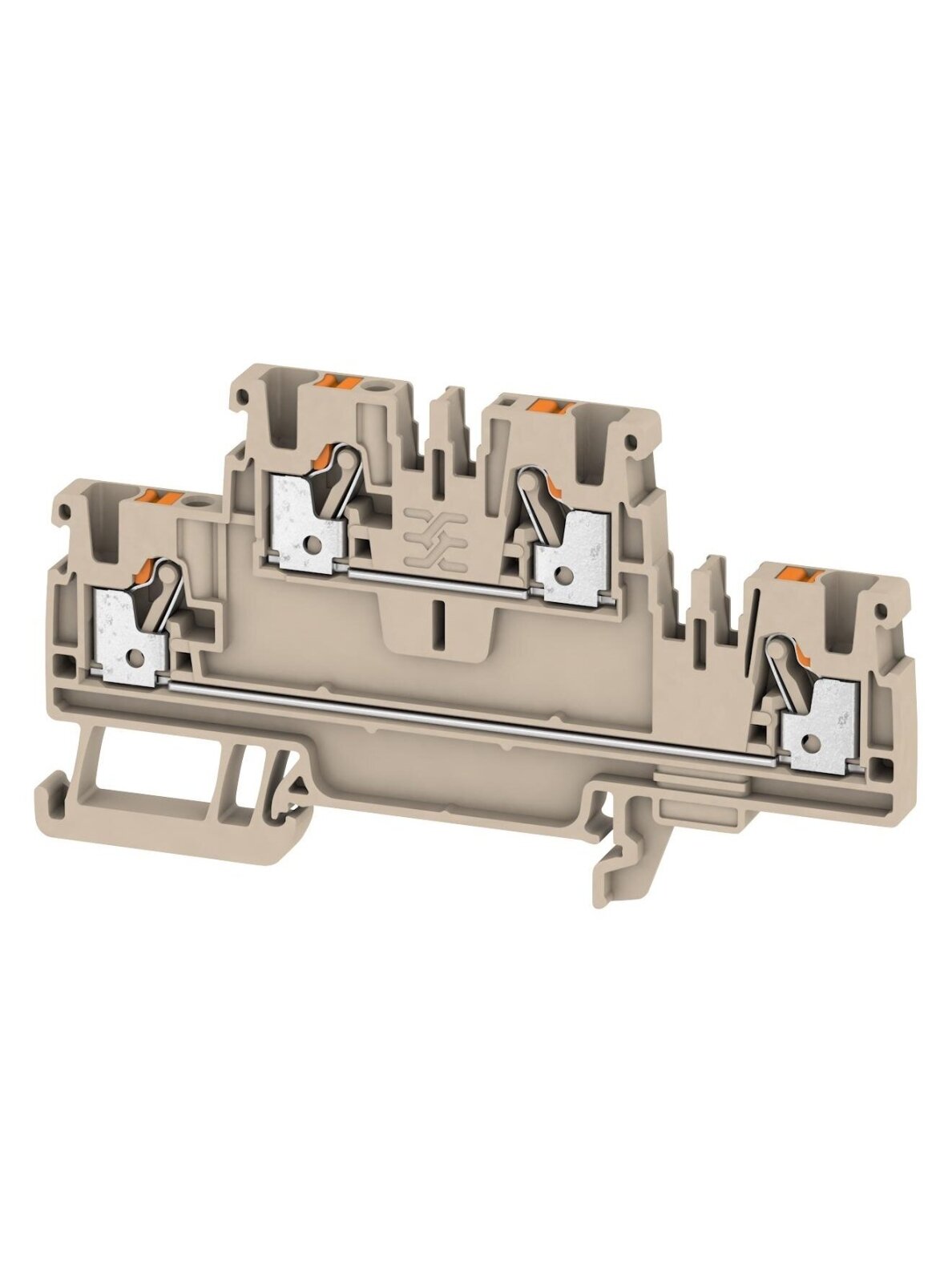 A2T 2,5 2-jų aukštų rinklė PUSH IN 2,5mm² 800V 24A, smėlio spalvos