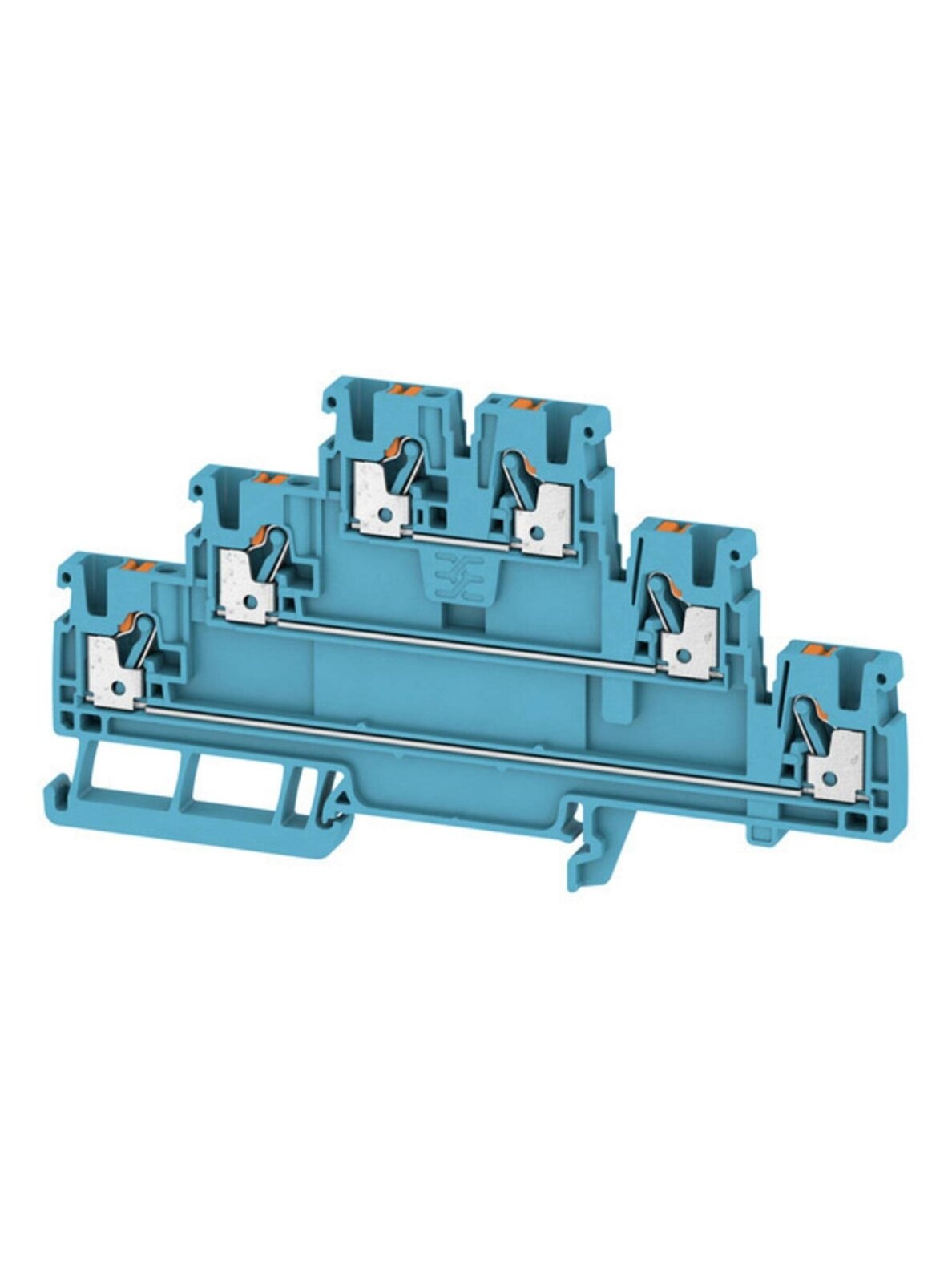 A3T 2,5 BL 3-jų aukštų rinklė PUSH IN 2,5mm² 800V 22A, mėlyna