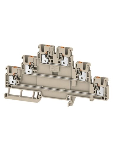 A3T 2,5 3-jų aukštų rinklė PUSH IN 2,5mm² 800V 22A, smėlio spalvos