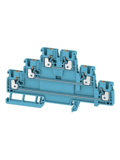 A3T 2,5 BL 3-jų aukštų rinklė PUSH IN 2,5mm² 800V 22A, mėlyna