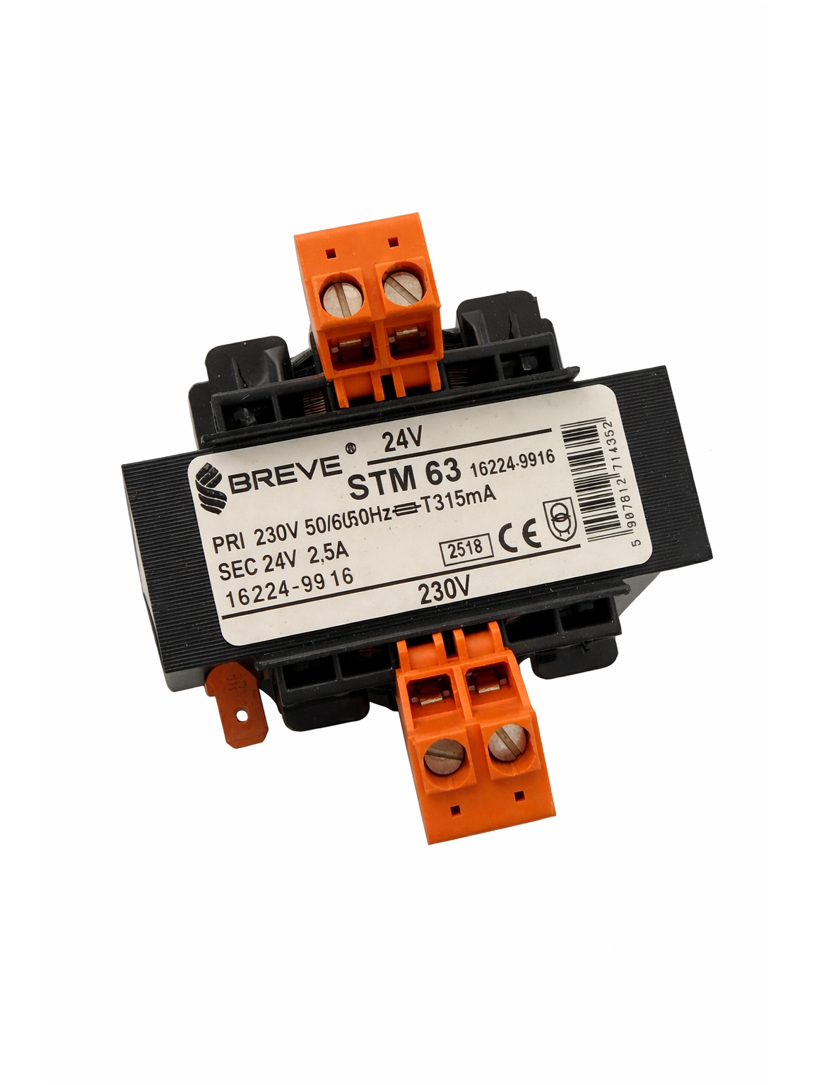 Breve STM 63 transformatorius 230V / 24V, 63VA Breve STM 63 transformatorius 230V / 24V, 63VA
