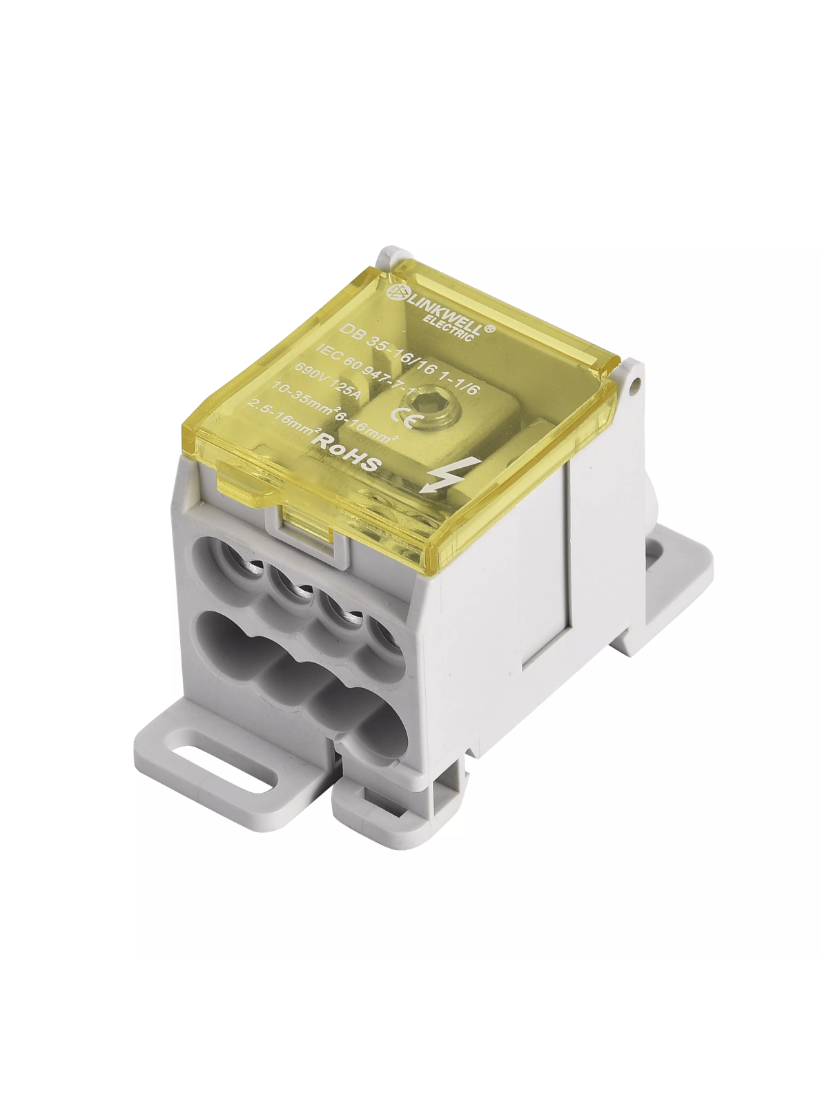 DB gnybtas 125A In:1x10-35mm², 1x6-16mm², Out: 8x2,5-16mm²