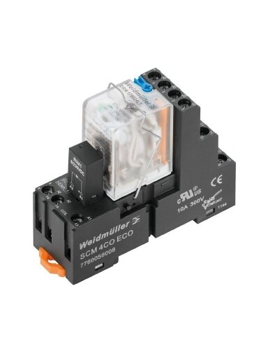 DRMKIT 24VDC 4CO LD/PB relė su lizdu