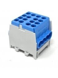 HLAK Gnybtas 100A In: 2x1,5-25mm², Out: 6x1,5-25mm², mėlynas
