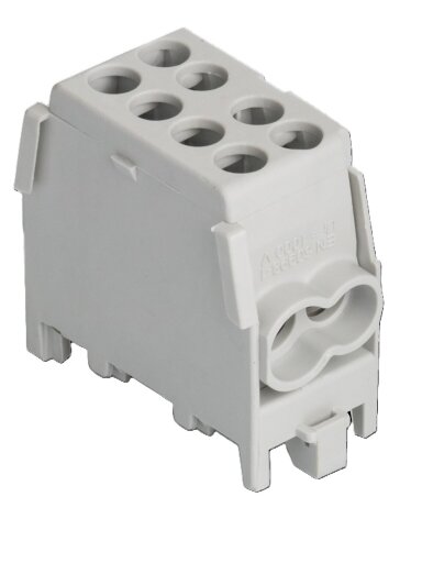 HLAK Gnybtas 100A In: 2x1,5-25mm², Out: 2x1,5-25mm², pilkas