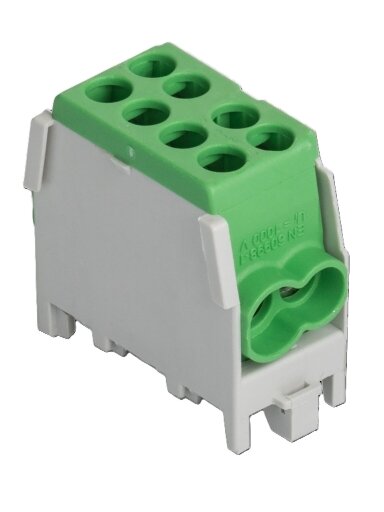 HLAK Gnybtas 100A In: 2x1,5-25mm², Out: 2x1,5-25mm², žalias