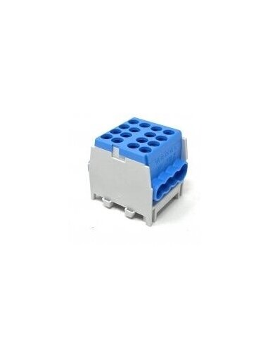 HLAK Gnybtas 100A In: 2x1,5-25mm², Out: 6x1,5-25mm², mėlynas