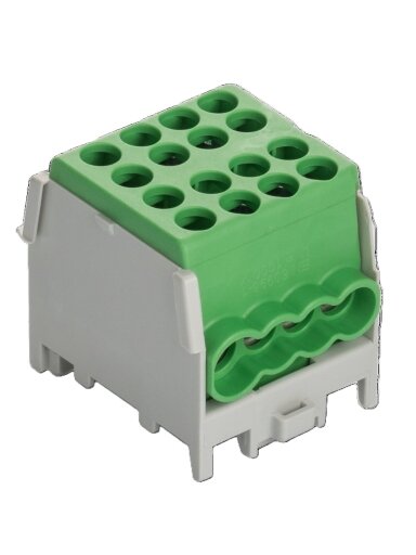 HLAK Gnybtas 100A In: 2x1,5-25mm², Out: 6x1,5-25mm², žalias