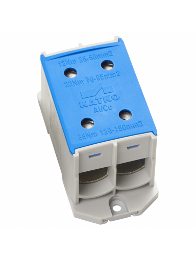 KL 2x150N Gnybtas Al/Cu 25-150mm², mėlynas