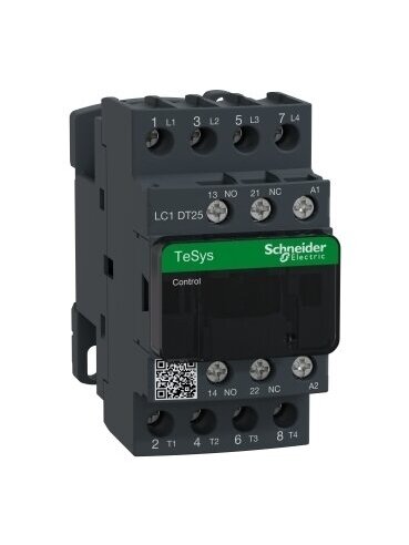 Kontaktorius 4P(4 NO) - AC-1 - <= 440 V 25 A - 230 V AC 50/60 Hz ritė LC1DT25P7