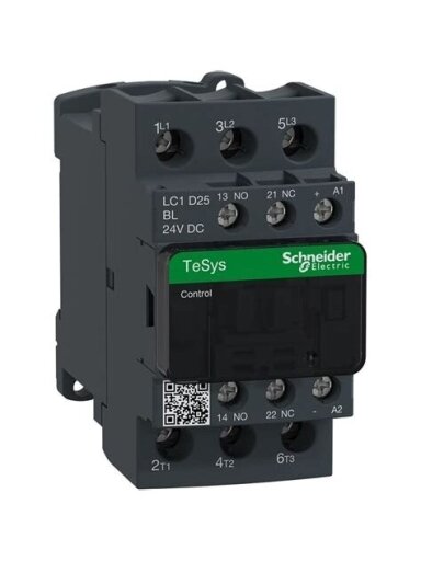 LC1D Kontaktorius 3P 25A 11kW 24VDC 3NO LC1D25BL