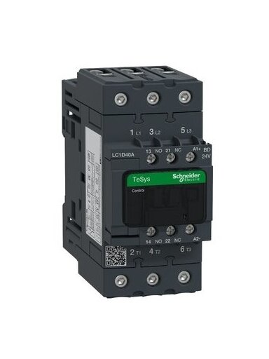 LC1D Kontaktorius 3P 40A 18,5kW 24VDC 3NO LC1D40ABD