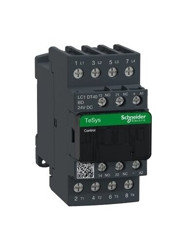 LC1D Kontaktorius 4P(4 NO) - AC-1 - <= 440 V 40 A - 24 V DC LC1DT40BD