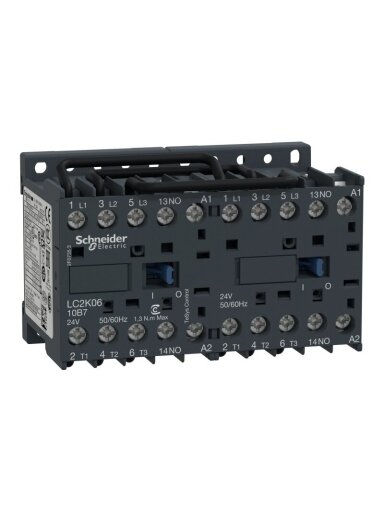LC2K Reversinis mini kontaktorius 3P 6A 2,2kW 230VAC 1NA LC2K0610P7