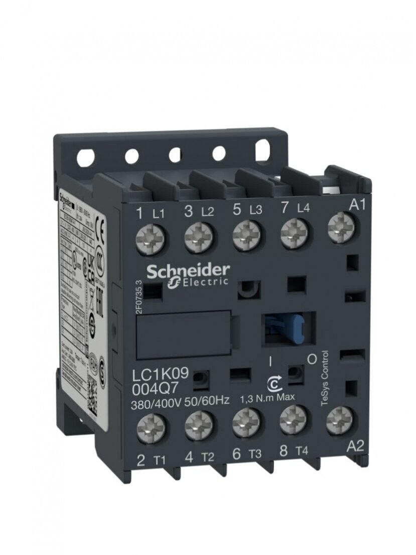 LC1K TeSys K Kontaktorius 4P (4 NO), AC-1 <= 440 V 20 A - 230VAC ritė LC1K09004P7