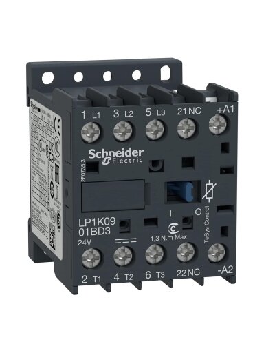 LP1K Kontaktorius 3P 9A 24VDC 1NC LP1K0901BD