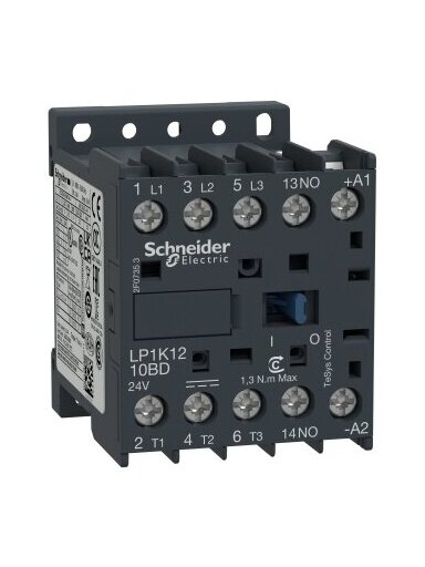 LP1K Mini kontaktorius 3P 12A 5,5kW 24VDC 1NA LP1K1210BD