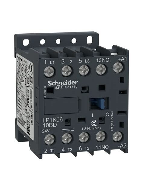 LP1K Mini kontaktorius 3P 6A 2,2kW 24VDC 1NA LP1K0610BD
