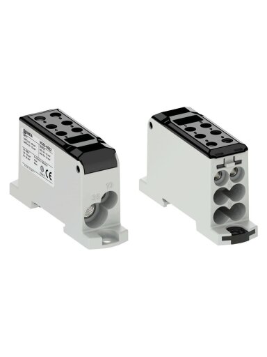 OJL135 Paskirstymo gnybtas Al/Cu 135A In: 1xAl/Cu 2,5-35/1xAl/Cu 2,5-10mm, Out: 4xCu 2,5-16, 2xCu 2,5-10mm, pilkas