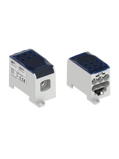 OJL200 Paskirstimo gnybtas Al/Cu 200A In: 1x10-70mm², Out: 6x2,5-16mm², mėlynas
