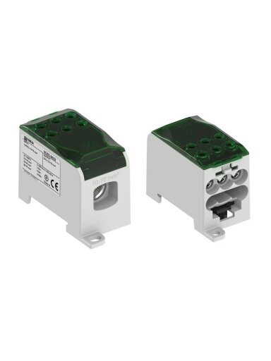 OJL200 Paskirstimo gnybtas Al/Cu 200A In: 1x10-70mm², Out: 6x2,5-16mm², žalias