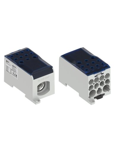 OJL280 paskirstimo gnybtas Al/Cu 280A In: 1x35-120mm², Out: 6x2,5-35mm², 5x2,5-16mm², 4x2,5-10mm², mėlynas