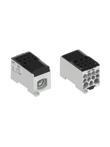 OJL280 paskirstimo gnybtas Al/Cu 280A In: 1x35-120mm², Out: 6x2,5-35mm², 5x2,5-16mm², 4x2,5-10mm², pilkas