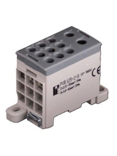PVB Gnybtas 125A In:2x2,5-35mm², Out:9x1,5-16mm²