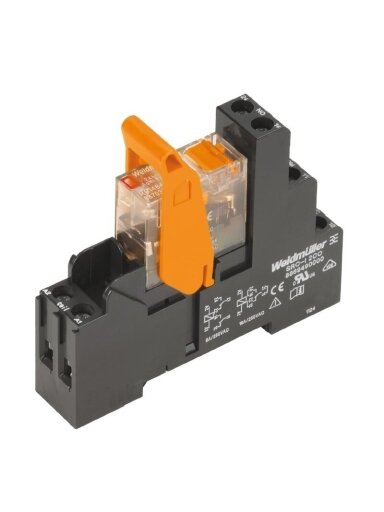 RCIKIT 230VAC 2COLD/PB MC relės su lizdu komplekas (metal. laikiklis)