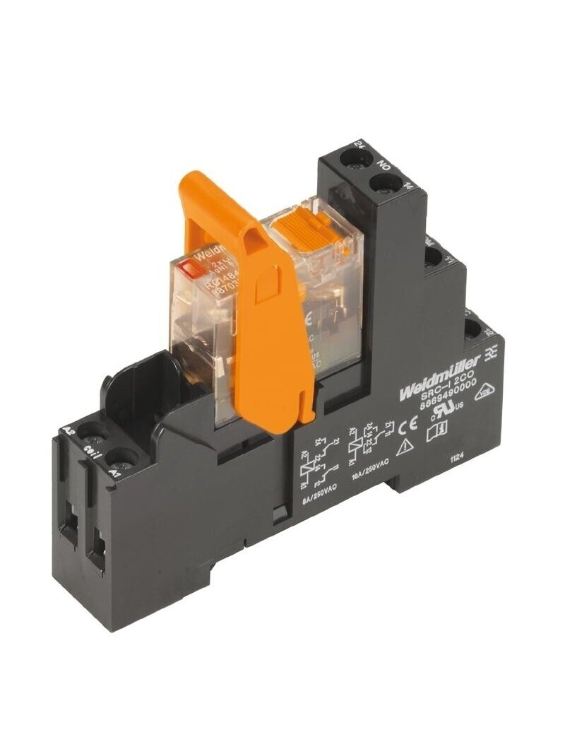 RCIKIT 230VAC 2COLD/PB MC relės su lizdu komplekas (metal. laikiklis)