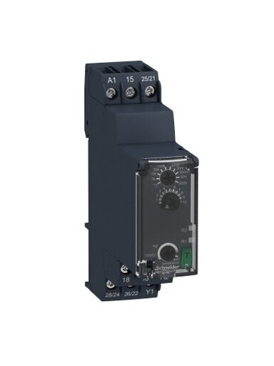 RE22 Modulinė laiko rėlė 8A, 2CO, 0.05s…300h, 24...240V AC DC