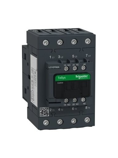 TeSys Deca Kontaktorius 4P(4 NO), AC-1, 440V, 60A, 230VAC 50/60Hz ritė LC1DT60AP7