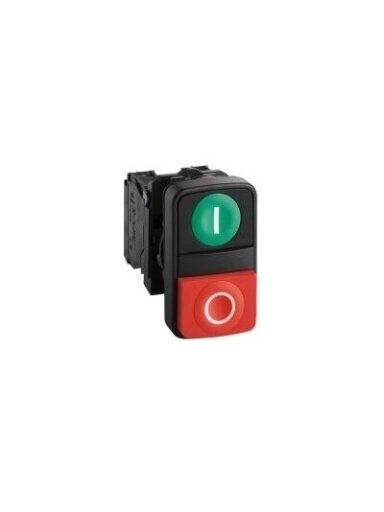 XB5 Dvigubas mygtukas raudonas-žalias Ø22mm 1NA+1NU
