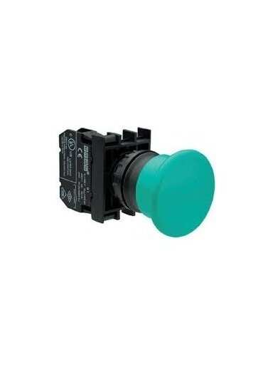 XB5 Mygtukas grybas su Ø40 galva, Ø22mm 1NA, žalias